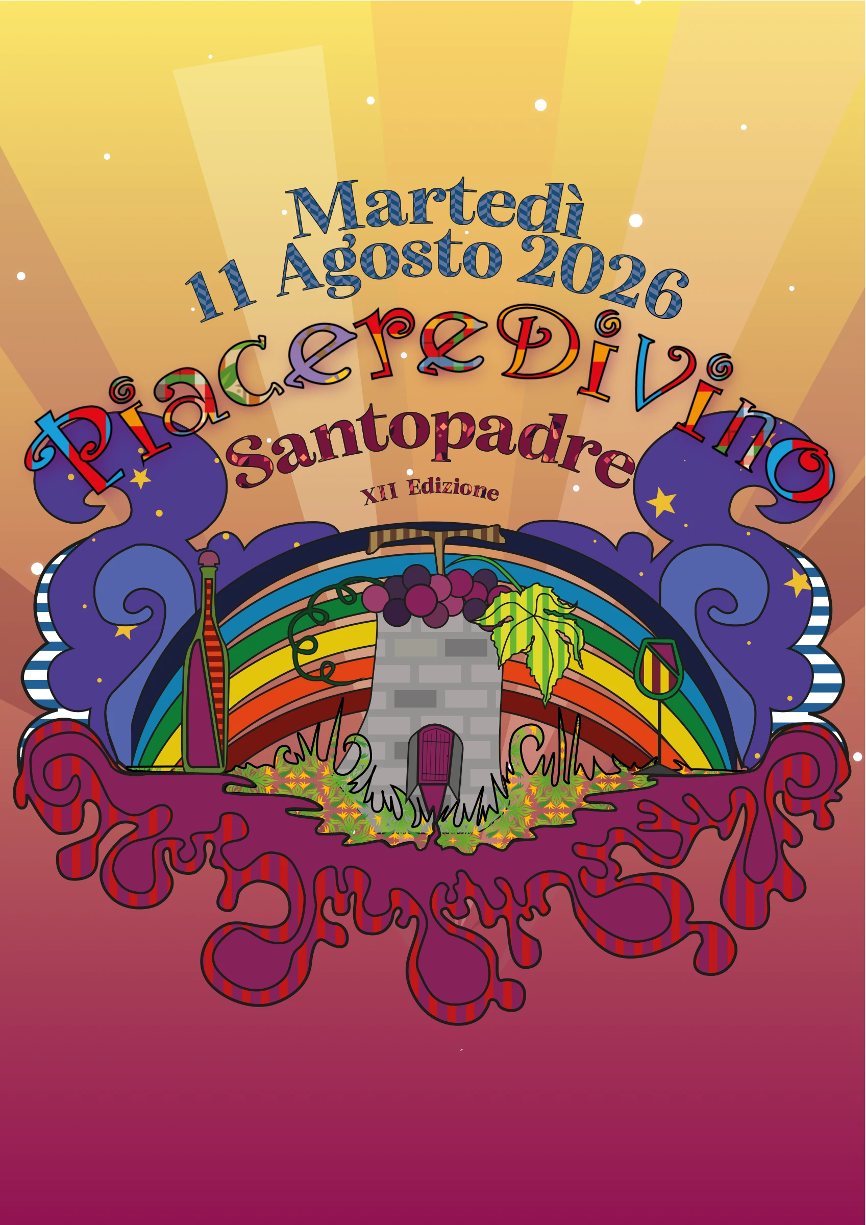 Locandina ufficiale Piacere DiVino, XII Edizione, Santopadre — martedì 11 agosto 2026